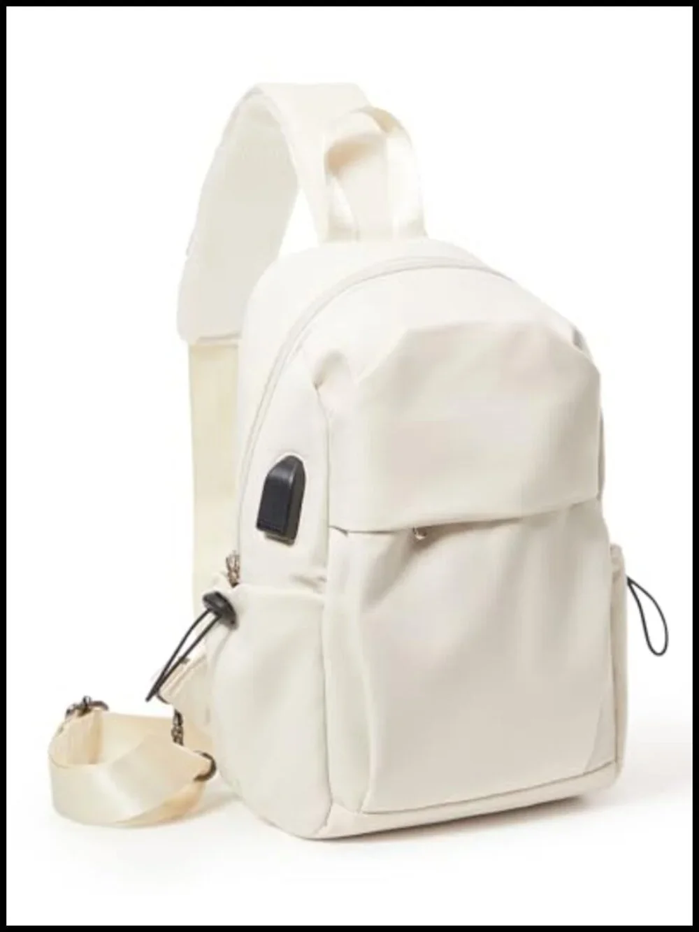 Tactical Anti-Theft Crossbody Sling Backpack with USB Port Nylon Daypack
